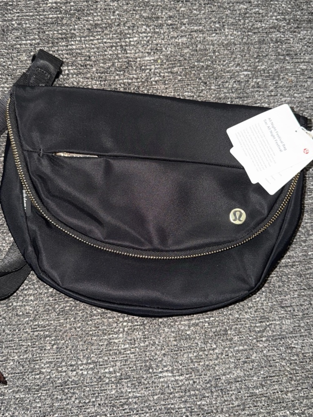 lululemon athletica Black Zip-Front Sling Bag